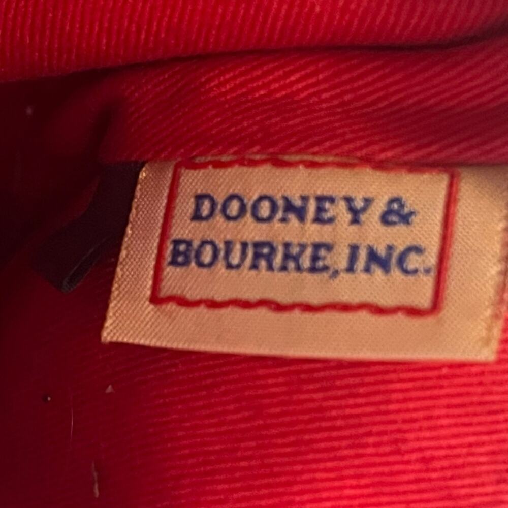 Dooney & Bourke Logo Wristlet Cream Brown Leather Zip Closure Lined Mini Bag - Picture 5 of 9